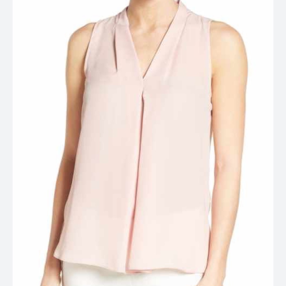 VINCE CAMUTO PINK SLEEVELESS V NECK BLOUSE SIZE MEDIUM
